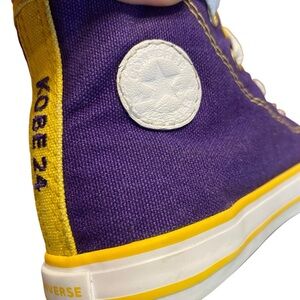 Converse, purple and Gold LA Lakers Kobe 24 fan youth high tops size 8